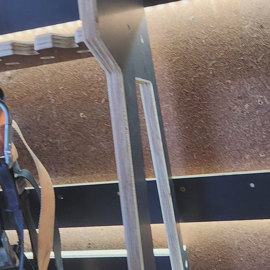 Detail of the loading ramp storage - with integrated tie down storage